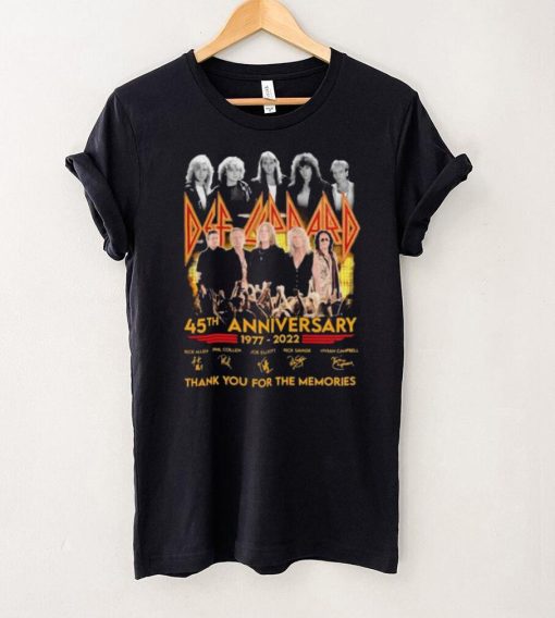 1977 2022 Def Leppard 45th Anniversary Signatures For Fans T Shirt