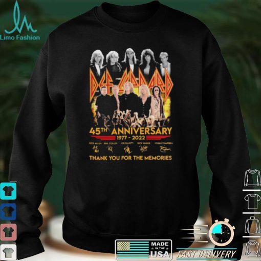 1977 2022 Def Leppard 45th Anniversary Signatures For Fans T Shirt