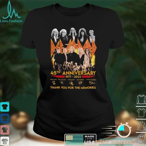 1977 2022 Def Leppard 45th Anniversary Signatures For Fans T Shirt