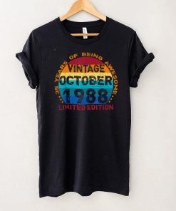 35 Years Old Vintage October 1988 Distressed 35th Birthday T Shirt