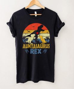 Aunta Saurus T Rex Dinosaur Aunta 2 kids Family Matching T Shirt