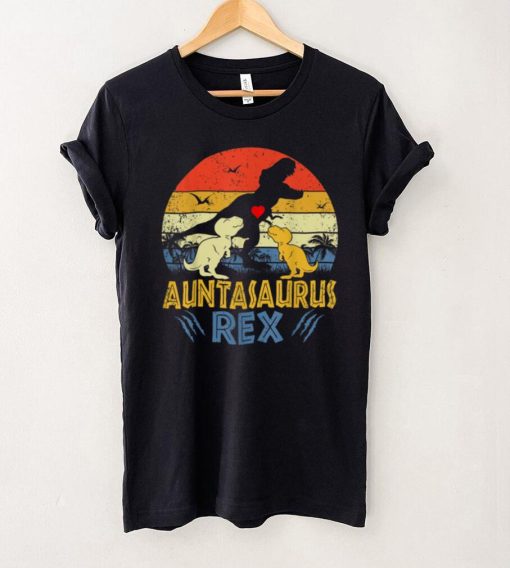 Aunta Saurus T Rex Dinosaur Aunta 2 kids Family Matching T Shirt