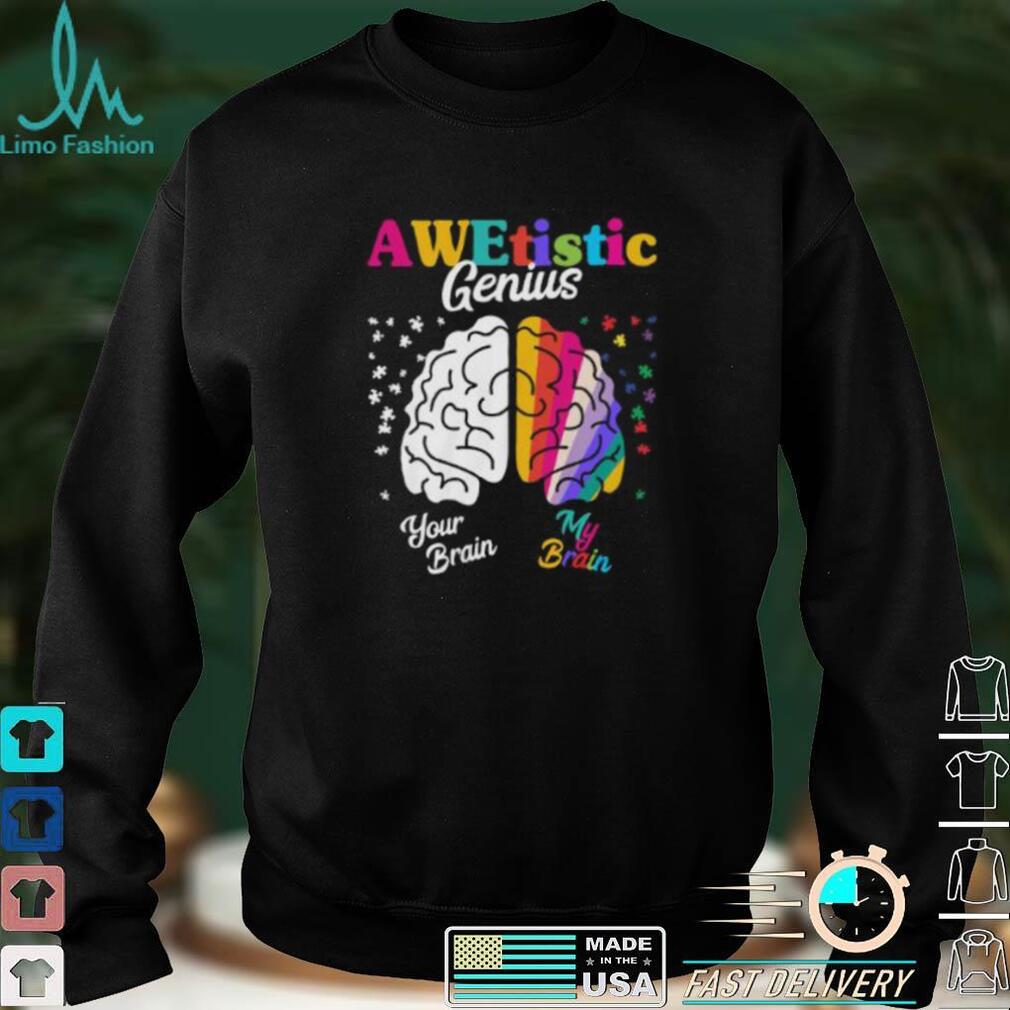 Awetistic Genius Your Brain My Brain Autism Awareness Short Sleeve Unisex T Shirt Awetistic Genius Your Brain My Brain Autism Awareness Short Sleeve Unisex T Shirt
