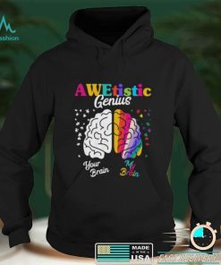 Awetistic Genius Your Brain My Brain Autism Awareness Short Sleeve Unisex T Shirt