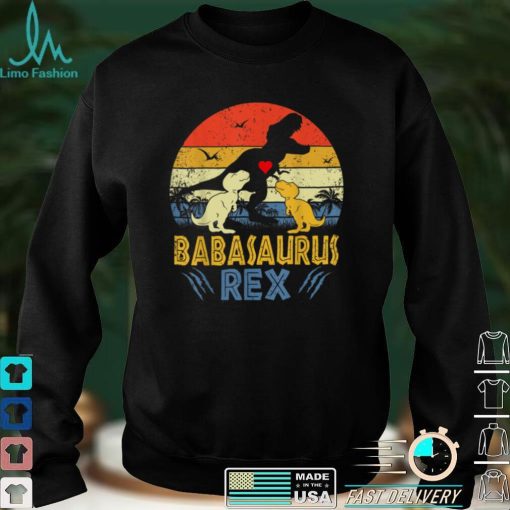 Baba Saurus T Rex Dinosaur Baba 2 kids Family Matching T Shirt