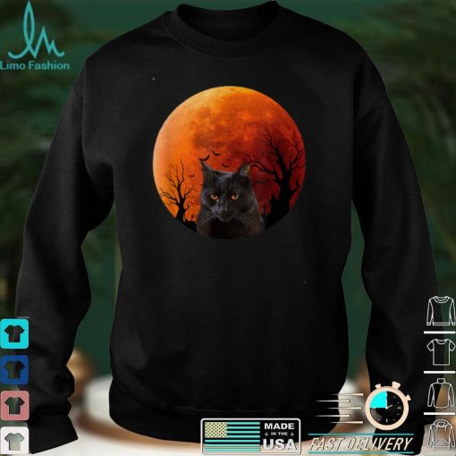 Black Cats Moon Pumpkin Funny Halloween Horror Gifts T Shirt