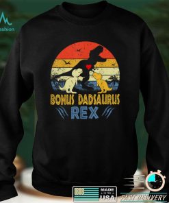 Bonus Dad Saurus T Rex Dinosaur Dad 2 kids Family Matching T Shirt