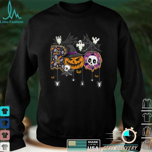 Boo Creepy Ghost Pumpkin Witch Halloween Costume T Shirt