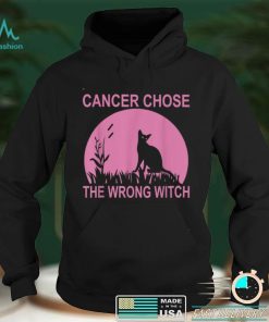 Cancer Chose The Wrong Witch Cat Halloween Quote T Shirt