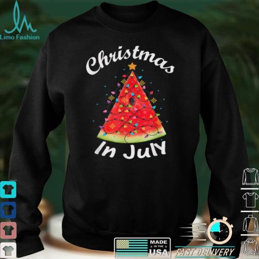 Christmas In July Summer Design Melon Christmas Tree Summer T Shirt