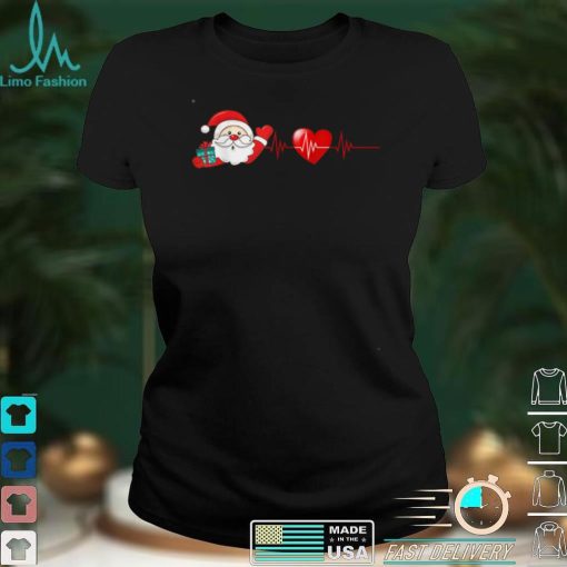 Christmas Santa Heartbeat Merry Christmas Santa Claus T Shirt