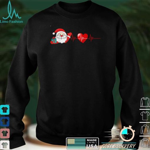 Christmas Santa Heartbeat Merry Christmas Santa Claus T Shirt