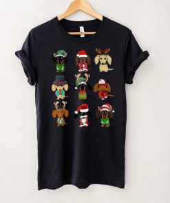 Dachshund Dogs Tree Christmas Reindeer Santa Christmas Funny T Shirt