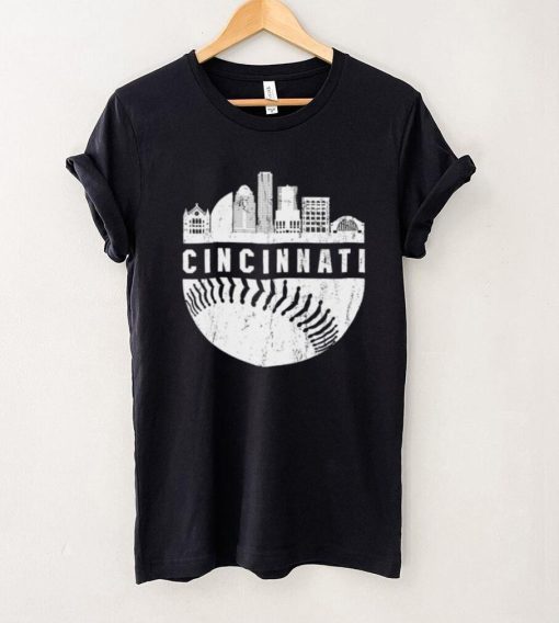 Downtown Cincinnati Ohio Skyline Baseball Shirt, Hoodie