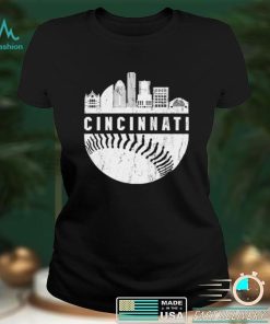 Downtown Cincinnati Ohio Skyline Baseball Shirt, Hoodie