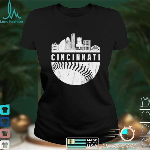 Downtown Cincinnati Ohio Skyline Baseball Shirt, Hoodie