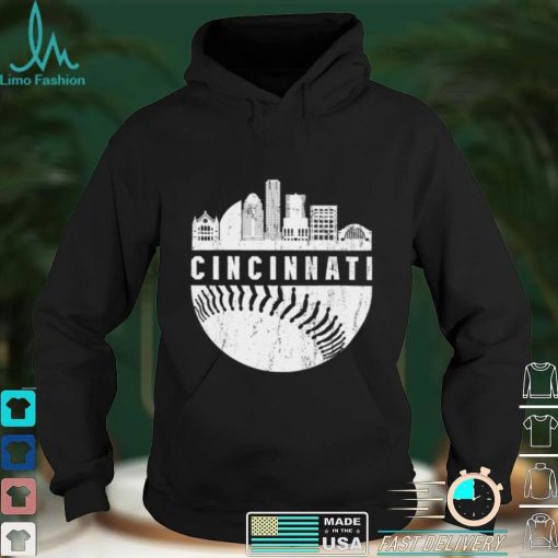 Downtown Cincinnati Ohio Skyline Baseball Shirt, Hoodie