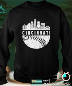 Downtown Cincinnati Ohio Skyline Baseball Shirt, Hoodie