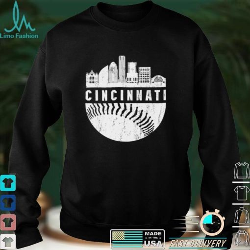 Downtown Cincinnati Ohio Skyline Baseball Shirt, Hoodie