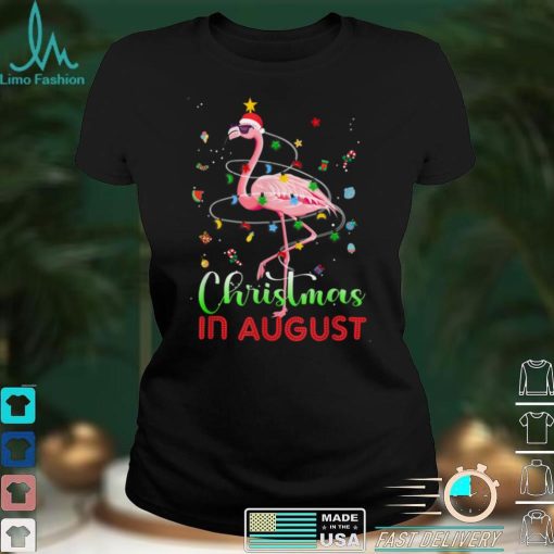 Funny Flamingo Christmas In August Xmas Summer Vacation T Shirt