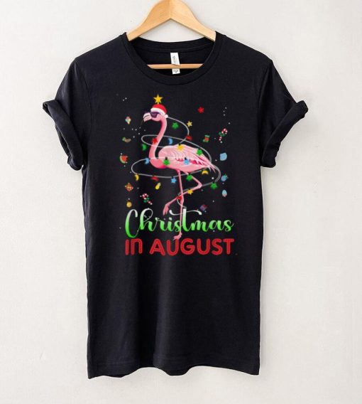 Funny Flamingo Christmas In August Xmas Summer Vacation T Shirt