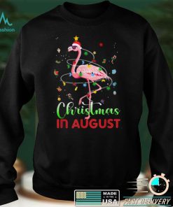 Funny Flamingo Christmas In August Xmas Summer Vacation T Shirt