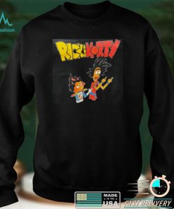 Funny Rick and Morty Meets Goku and Vegeta Anime Version T Shirt