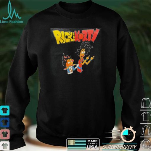 Funny Rick and Morty Meets Goku and Vegeta Anime Version T Shirt