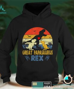 Great Papa Saurus T Rex Dinosaur Papa 2 kids Family Matching T Shirt