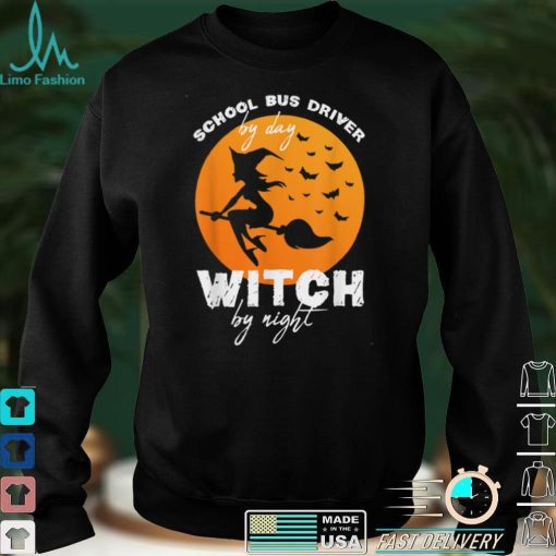 Halloween Witch School Bus Driver T Shirt 5