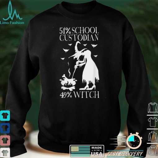 Halloween Witch School Custodian T Shirt 1