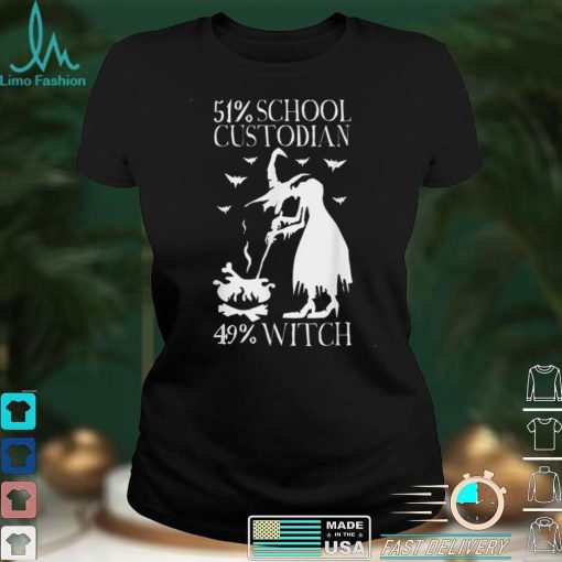 Halloween Witch School Custodian T Shirt 1