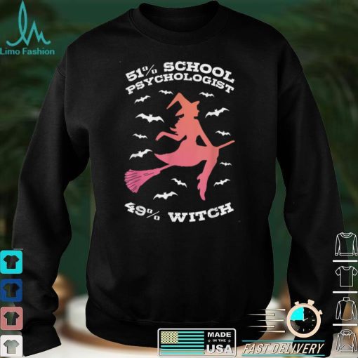 Halloween Witch School Psychologist T Shirt