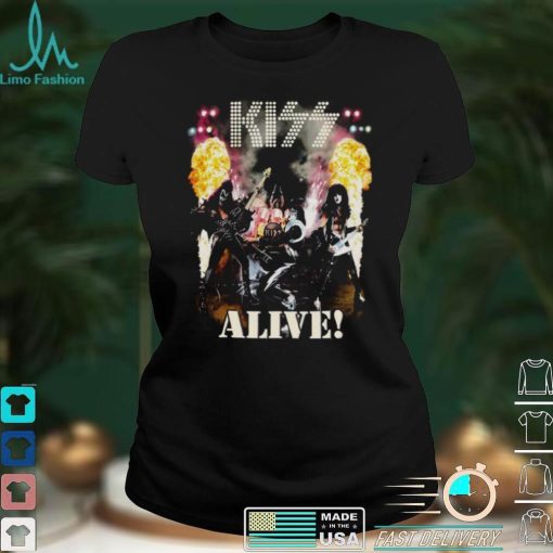 Kiss Alive! Vintage Unisex Short Sleeve Cotton Black T Shirt