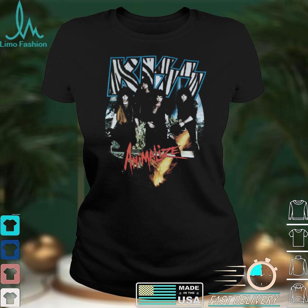 Kiss Animalize 1984 Vintage Unisex Short Sleeve Cotton Black T Shirt Kiss Animalize 1984 Vintage Unisex Short Sleeve Cotton Black T Shirt