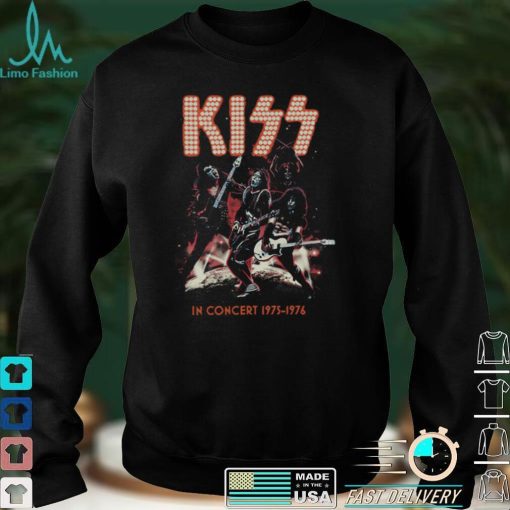 Kiss Band In Concert 1975 1976 World Tour Black Unisex Cotton T shirt