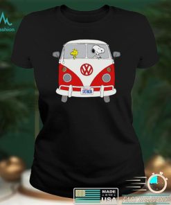 Snoopy and woodstock driving Hippie Volkswagen Beetle shirt