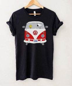 Snoopy and woodstock driving Hippie Volkswagen Beetle shirt