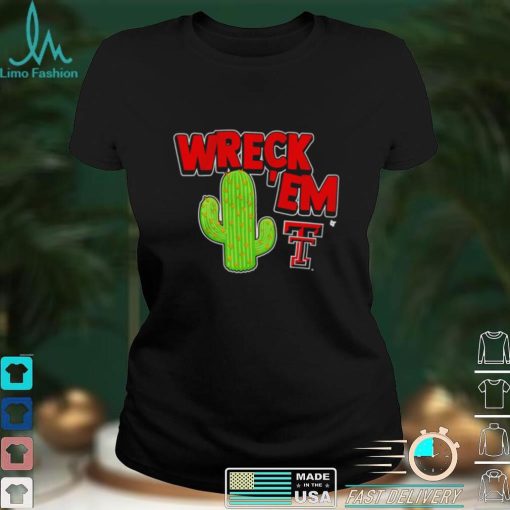 Texas Tech Red Raiders Wreck ’em cactus art shirt