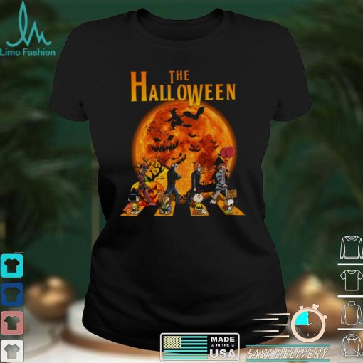 The Halloween Horror Movie And Peanuts Snoopy Red Moon T Shirt