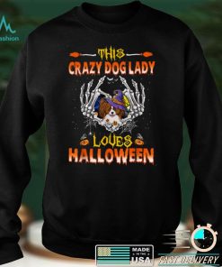 This Crazy Dog Lady Papillon Loves Halloween T Shirt