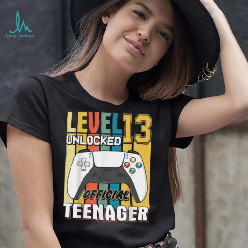 13th Birthday Boy Shirt Level 13 Unlocked Official Teenager T Shirt