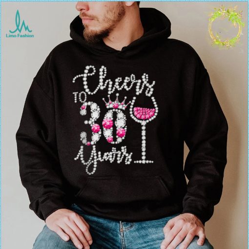 30th Birthday Gifts Cheers To 30 Year Old Drink Wine Diamond Tank Top