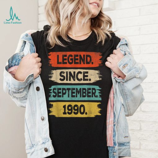 32 Years Old Gift Legend Since September 1990 32nd Birthday T Shirt