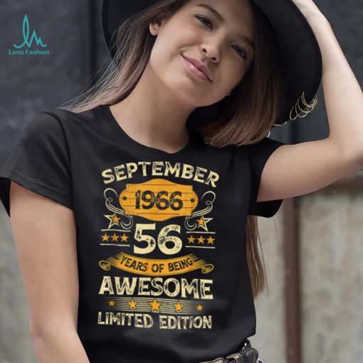 56 Years Old Gifts 56th Birthday Vintage September 1966 T Shirt