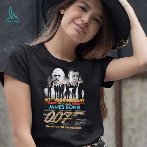 60th Anniversary 1962 2022 James Bond 007 Thank You For The Memories Signatures T shirt