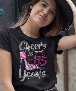 65th Birthday Gifts Cheers To 65 Year Old Wine high heels Long Sleeve T Shirt
