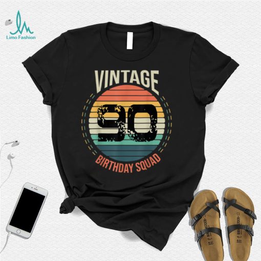 90 Year Old Birthday Squad 90th Vintage Bday Matching Family T Shirt