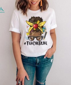 Afro Messy Bun Teacher Life, Back To School Supplies T Shirt