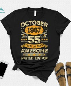 Awesome Since October 1967 55 Years Old 55th Birthday Gifts T Shirt (1)